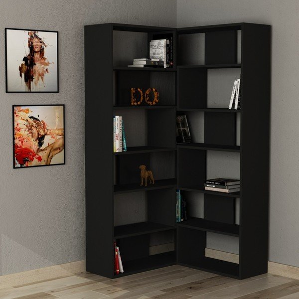 Antracitová rohová knižnica Molly N 4 Anthracite-image-1