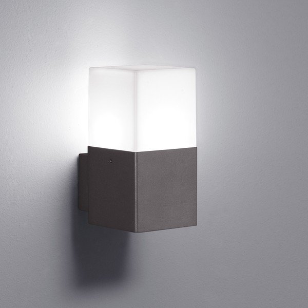 Sivé vonkajšie nástenné svetlo Trio Hudson, výška 17 cm-image-1