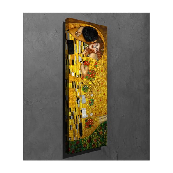 Nástenná reprodukcia na plátne Gustav Klimt The Kiss, 30 × 80 cm-image-2
