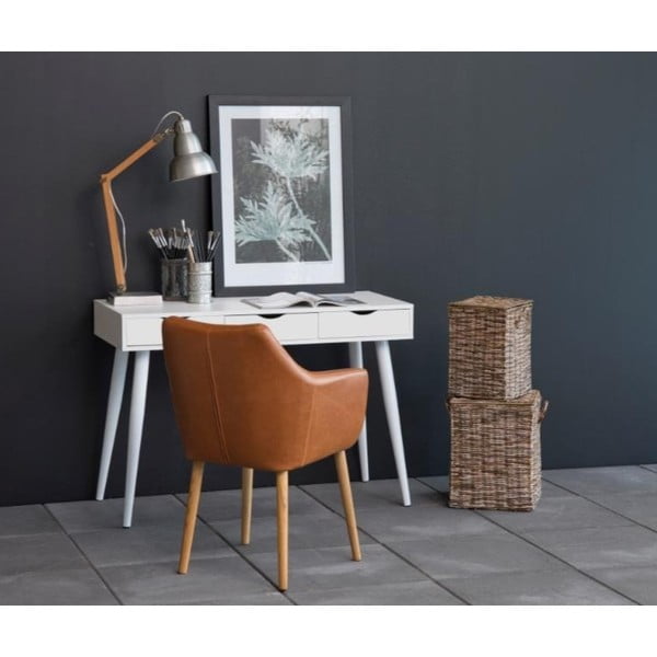 Biely pracovný stôl so zásuvkami Actona Neptun-image-2