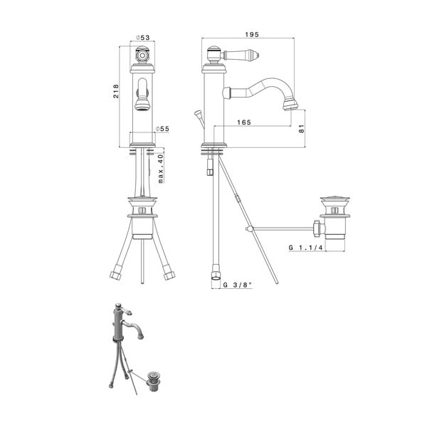 Stojančeková umývadlová batéria v lesklej striebornej farbe Vienna – Sapho-image-4