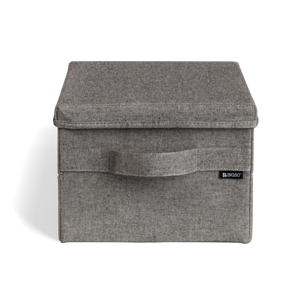 Sivý látkový úložný box s vekom 27x36x19 cm Soft Storage Small – Bigso