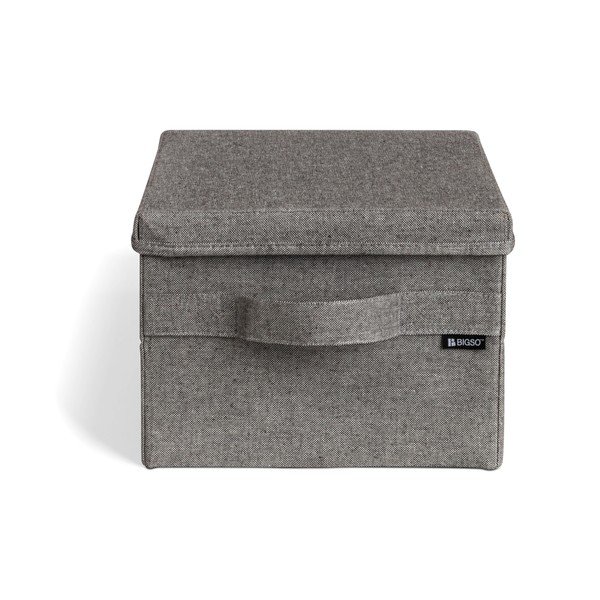 Sivý látkový úložný box s vekom 27x36x19 cm Soft Storage Small – Bigso
