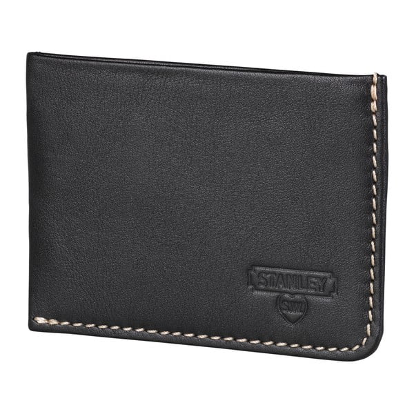 Čierna kožená peňaženka na karty Stanley Tools Card
