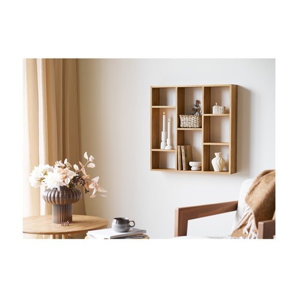 Poschodová polica z dubového dreva v prírodnej farbe 15 cm Townsville – House Nordic-image-1