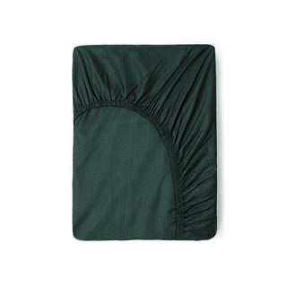 Tmavozelená bavlnená elastická plachta Good Morning, 90 x 200 cm
