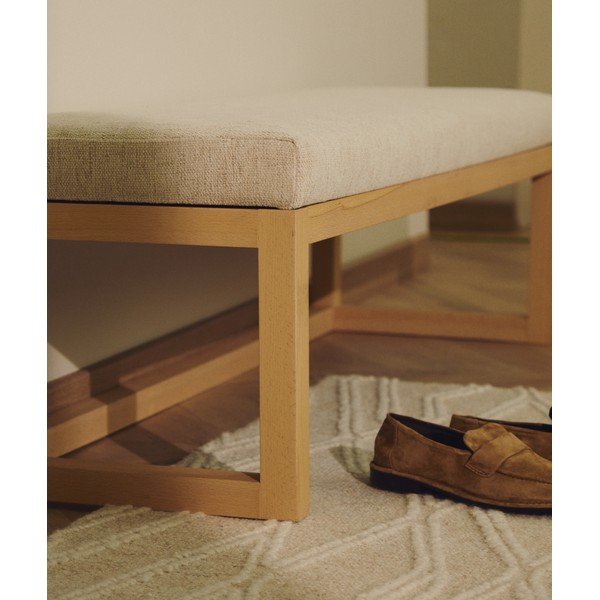 Béžová/v prírodnej farbe polstrovaná lavica Loya – Kave Home-image-2