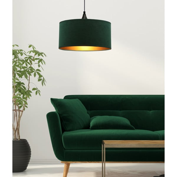 Závesné svietidlo v petrolejovej farbe s textilným tienidlom ø 30 cm Maloto – Candellux Lighting-image-1