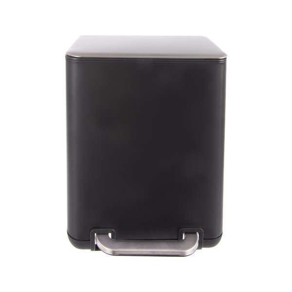 Čierny pedálový odpadkový kôš z nehrdzavejúcej ocele 6 l Black – Orion-image-2
