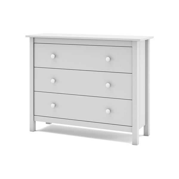 Biela nízka detská komoda z borovicového dreva 100x80 cm Max – Marckeric-image-3