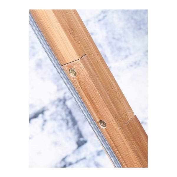 Stojacia lampa s bielym tienidlom a konštrukciou z bambusu Good&Mojo Himalaya-image-4