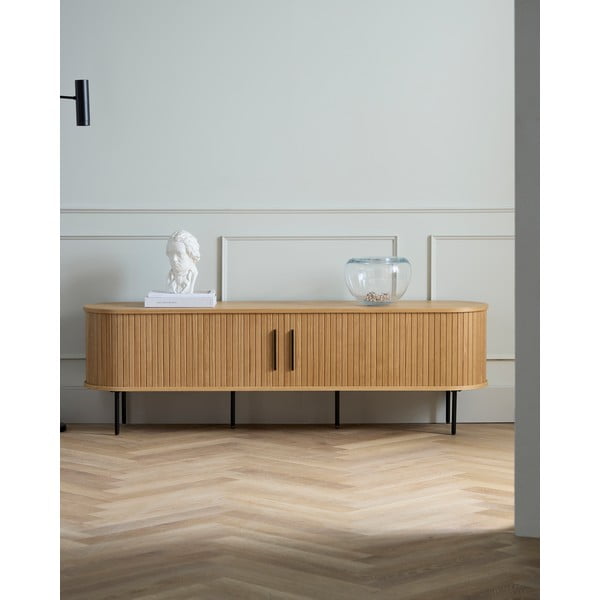 TV stolík v dekore duba v prírodnej farbe 56x180 cm Nola – Unique Furniture-image-1