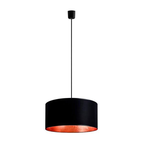 Čierne stropné svietidlo s detailom v medenej farbe Sotto Luce Mika, Ø 40 cm