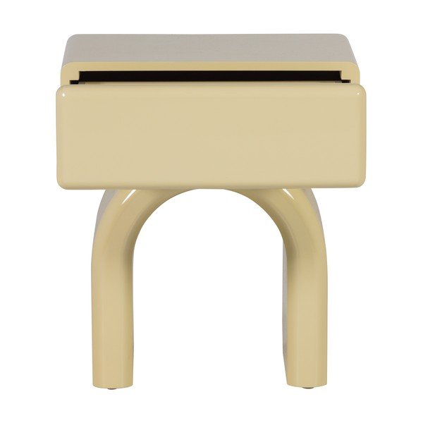 Svetložltý lesklý nočný stolík Zorel – WOOOD-image-3