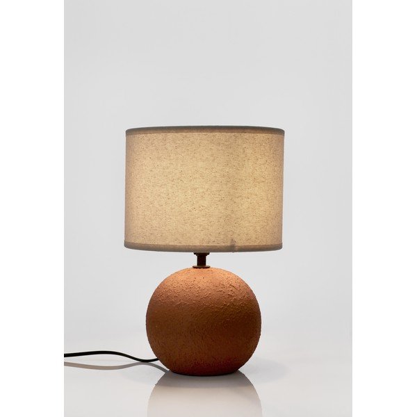 Keramická stolová lampa v terakotovej farbe s textilným tienidlom (výška  32 cm) Irvin – Yes Everyday-image-1