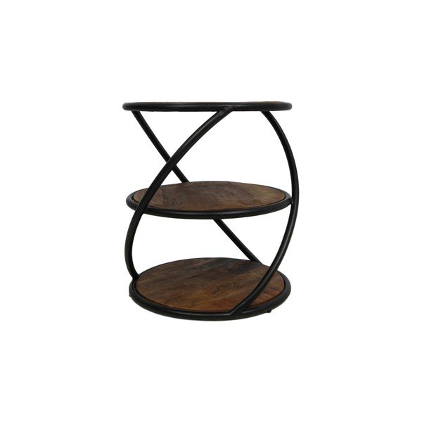 Príručný stolík z mangového dreva HSM collection Tower, ø 43 cm-image-1