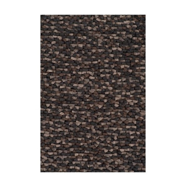 Vlnený koberec Crush, 70x70 cm, sivý