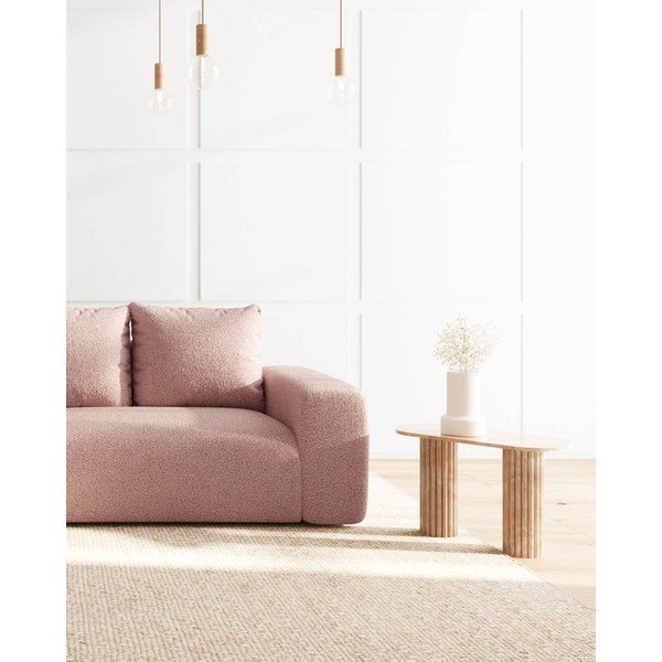 Svetloružová rohová pohovka z textílie bouclé (ľavý roh) Feiro – MESONICA-image-4