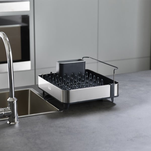 Tmavosivý nastaviteľný odkvapkávač z nehrdzavejúcej ocele 36x32 cm Extend Steel – Joseph Joseph-image-3