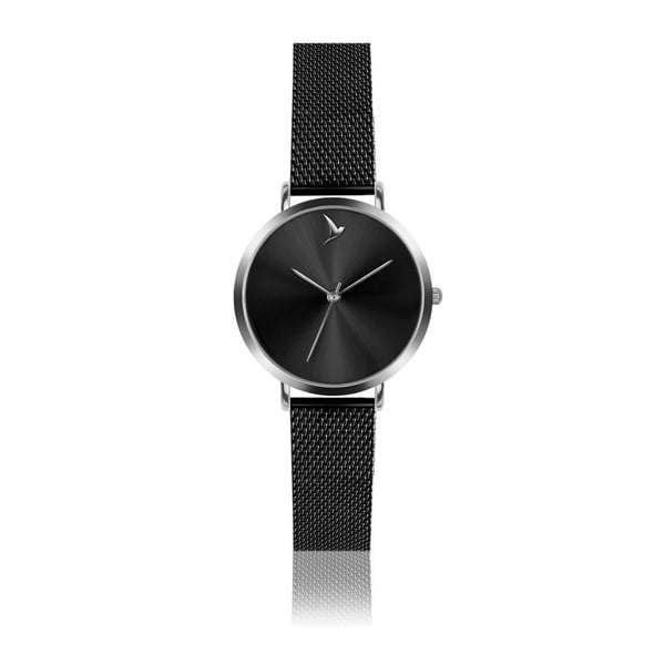 Dámske hodinky s čiernym remienkom z antikoro ocele Emily Westwood Black