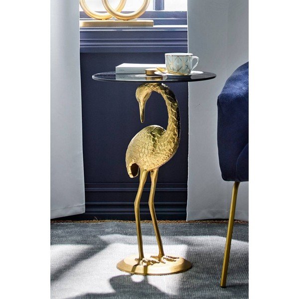 Okrúhly odkladací stolík so sklenenou doskou ø 40 cm Galapagos – Jotex-image-3