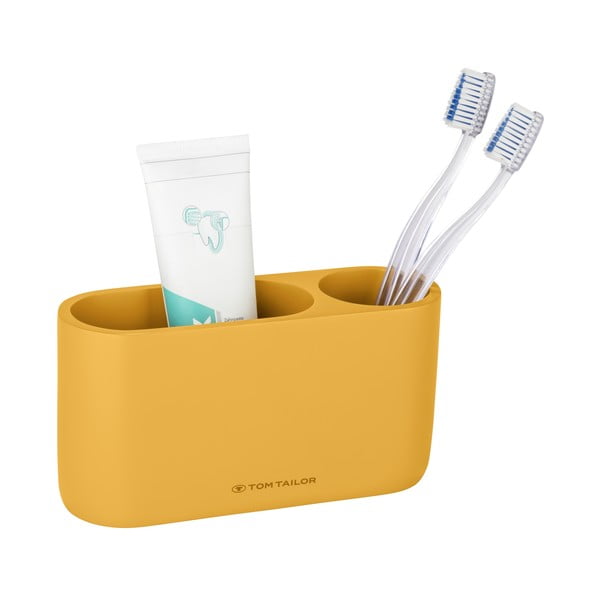 Téglik na zubné kefky z polyresínu v horčicovej farbe Tom Tailor T-Color Bath – Wenko