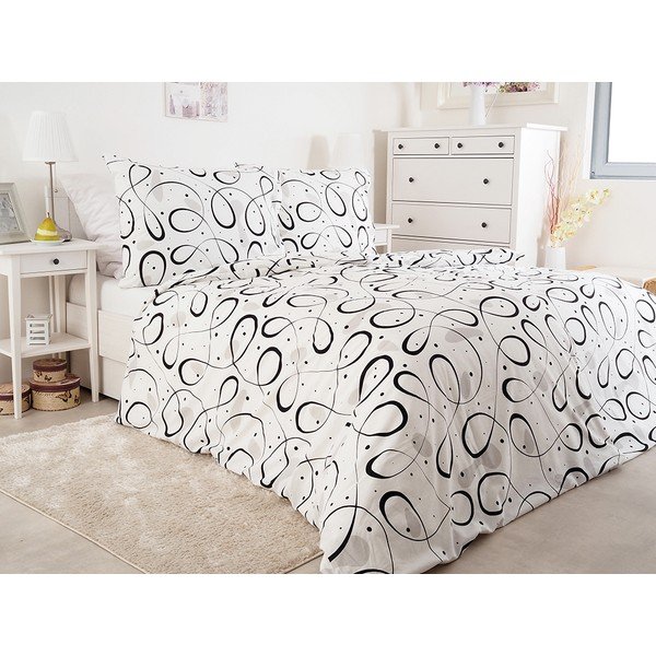 Čierno-biele krepové obliečky na jednolôžko 140x200 cm Top Class -  B.E.S.-image-1