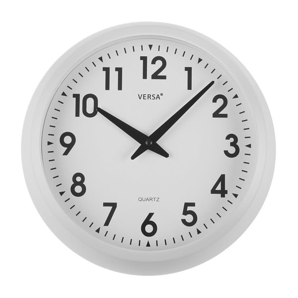 Nástenné biele kuchynské hodiny Versa, ⌀ 30 cm