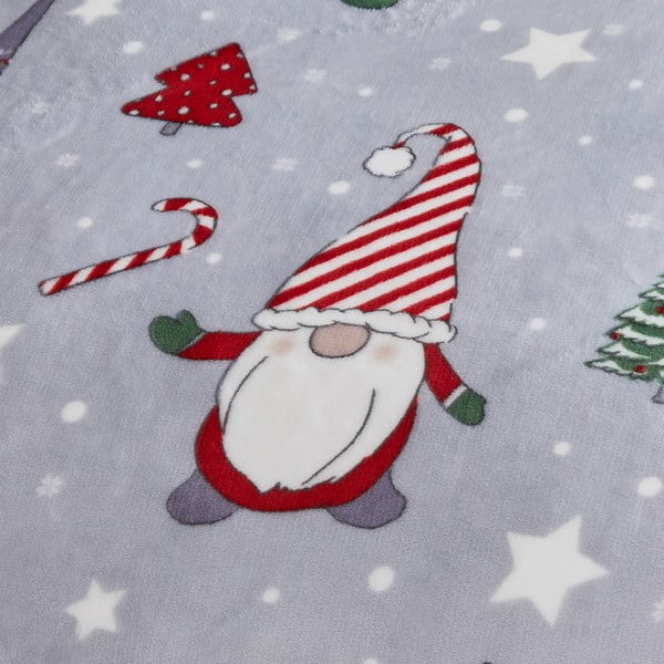 Sivé obliečky na dvojlôžko/predĺžené z mikroplyšu 230x220 cm Festive Gnomes – Catherine Lansfield-image-3