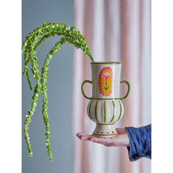 Béžová kameninová ručne maľovaná váza (výška  21 cm) Odina – Bloomingville-image-1