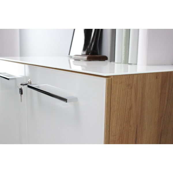 Biela prírodná skrinka v dekore duba 80x120 cm Monteria - Germania-image-1