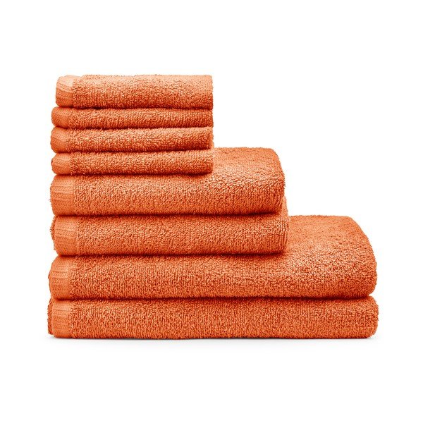 Oranžové rýchloschnúce bavlnené uteráky a osušky v súprave 8 ks Quick Dry – Catherine Lansfield