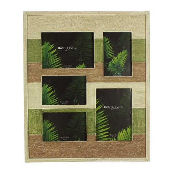 Zelenohnedý fotorámik na päť fotiek Juliana Home Amazonia, 40,5 x 48,5 cm