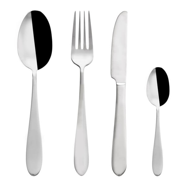 Antikoro príbor 24 ks v striebornej farbe Mirror – Orion