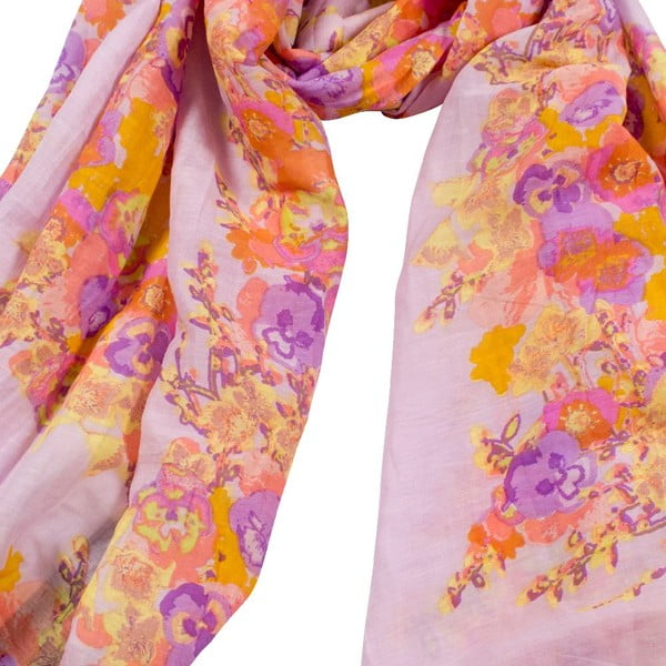 Šatka s prímesou hodvábu Shirin Sehan Fleuretta Lavender-image-1