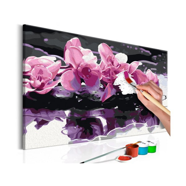 DIY set na tvorbu vlastného obrazu na plátne Artgeist Purple Orchid, 60 × 40 cm
