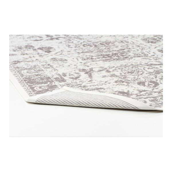 Biely vzorovaný obojstranný koberec Narma Palmse, 70 × 140 cm-image-1