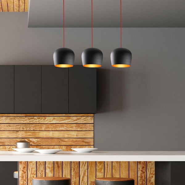 Čierne závesné svietidlo s kovovým tienidlom Berceste – Opviq lights-image-2