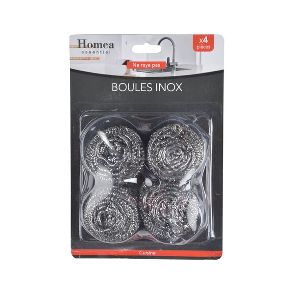 Oceľové drôtenky na umývanie riadu v sade 12 ks – Homéa-image-1