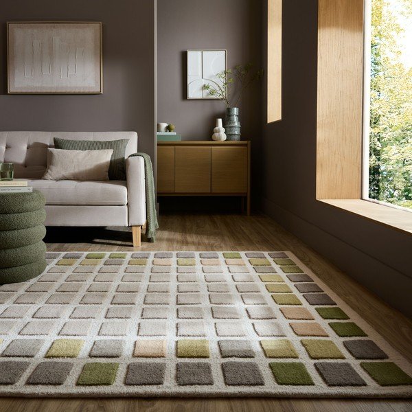 Zelený ručne tkaný vlnený koberec 160x230 cm Renga Wool – Flair Rugs-image-1