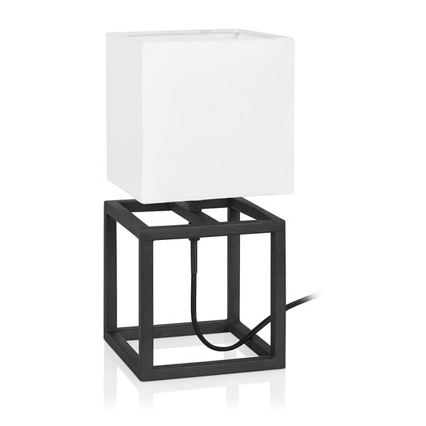 Čierno-biela stolová lampa Markslöjd Cube, 15 x 15 cm