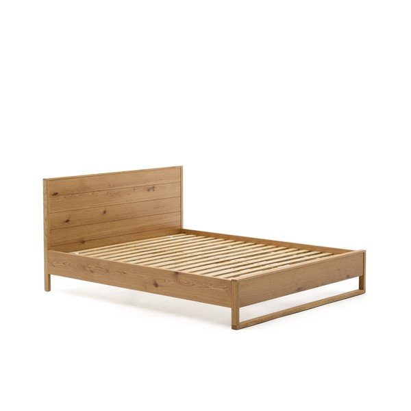 Dvojlôžková posteľ z dubového dreva s roštom 180x200 cm v prírodnej farbe Alguema – Kave Home