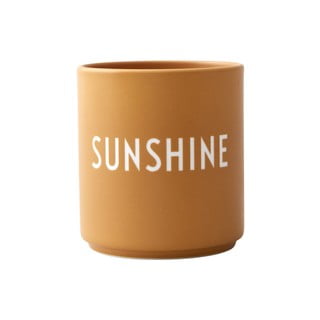 Horčicovožltý porcelánový hrnček Design Letters Favourite Sunshine