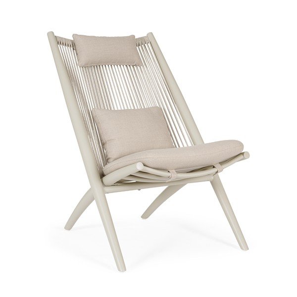 Béžové kovové záhradné kreslo Aloha – Bizzotto