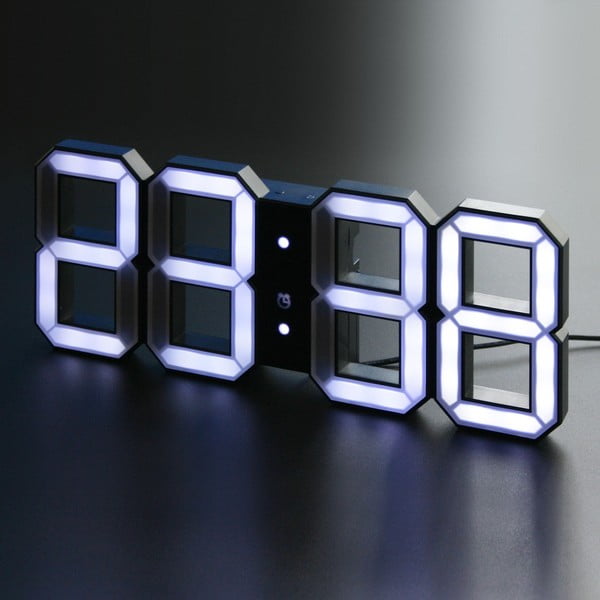 Čierne LED hodiny od Vadima Kibardina, kábel 2 metre