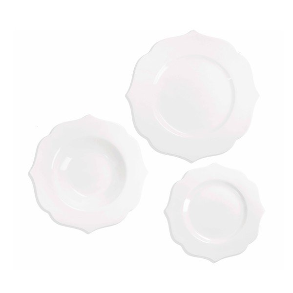 Jedálenská súprava 18 ks z kostného porcelánu pre 6 osôb Queen – Brandani