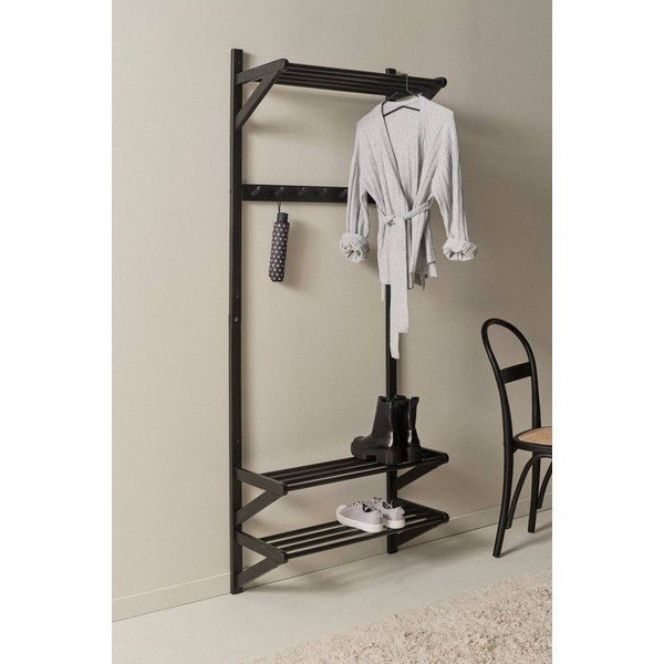 Čierna predsieňová zostava z borovicového dreva 75x190x32 cm Cole – Jotex-image-1