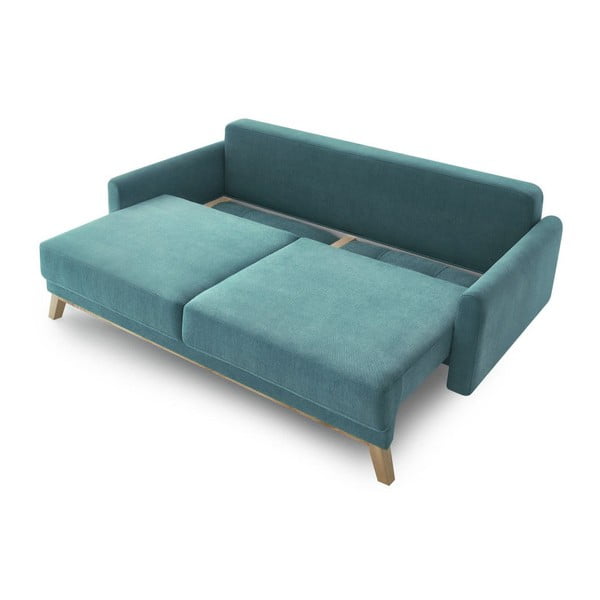 Tyrkysovomodrá rozkladacia pohovka Bobochic Paris Balio-image-3