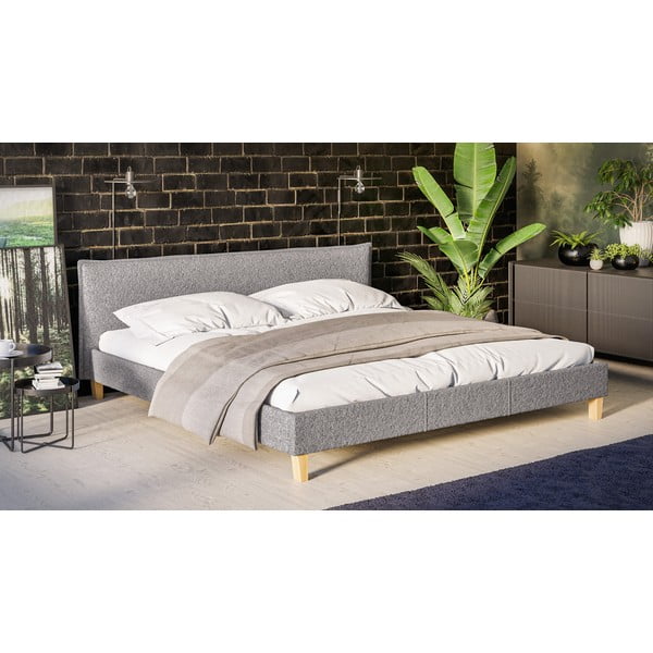 Sivá čalúnená dvojlôžková posteľ s roštom 200x200 cm Tina - Ropez-image-2