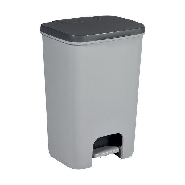 Sivý pedálový plastový odpadkový kôš 40 l Essentials – Curver